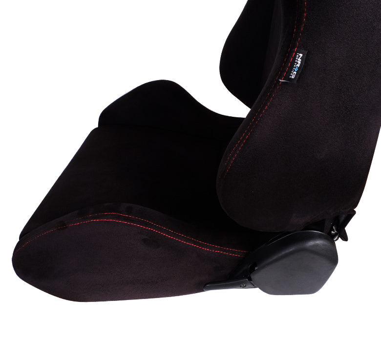 NRG Reclinable Racing Seats — Type-R Style, Pair (Cloth Black or Red)