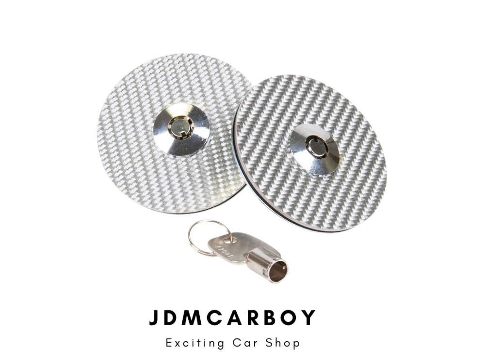 NRG CHL-200 Silver Carbon Fiber Overlay Hood Lock with Key - Universal | JDMCarboy