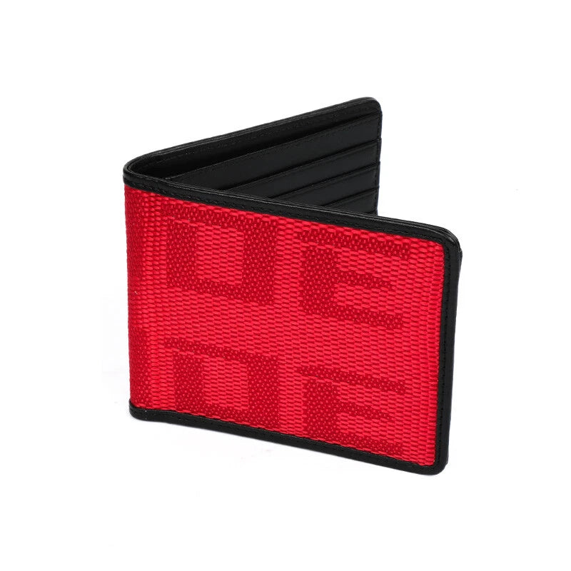 JDM BRIDE Gradation Racing Wallet - Custom Stitched Leather Bi-Fold | Gradation, Black, Red, Blue