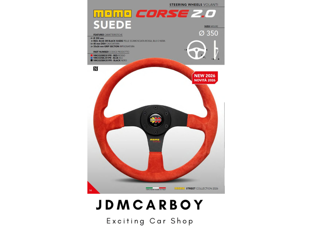 MOMO Corse 2.0 Suede Steering Wheel 350mm - Red | MO-VMCO2SRE351PR | JDMCarboy