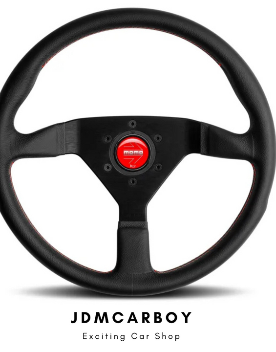 MOMO Montecarlo Steering Wheel 320mm / 350mm - Racing Leather Grip with Custom Colors | JDMCARBOY