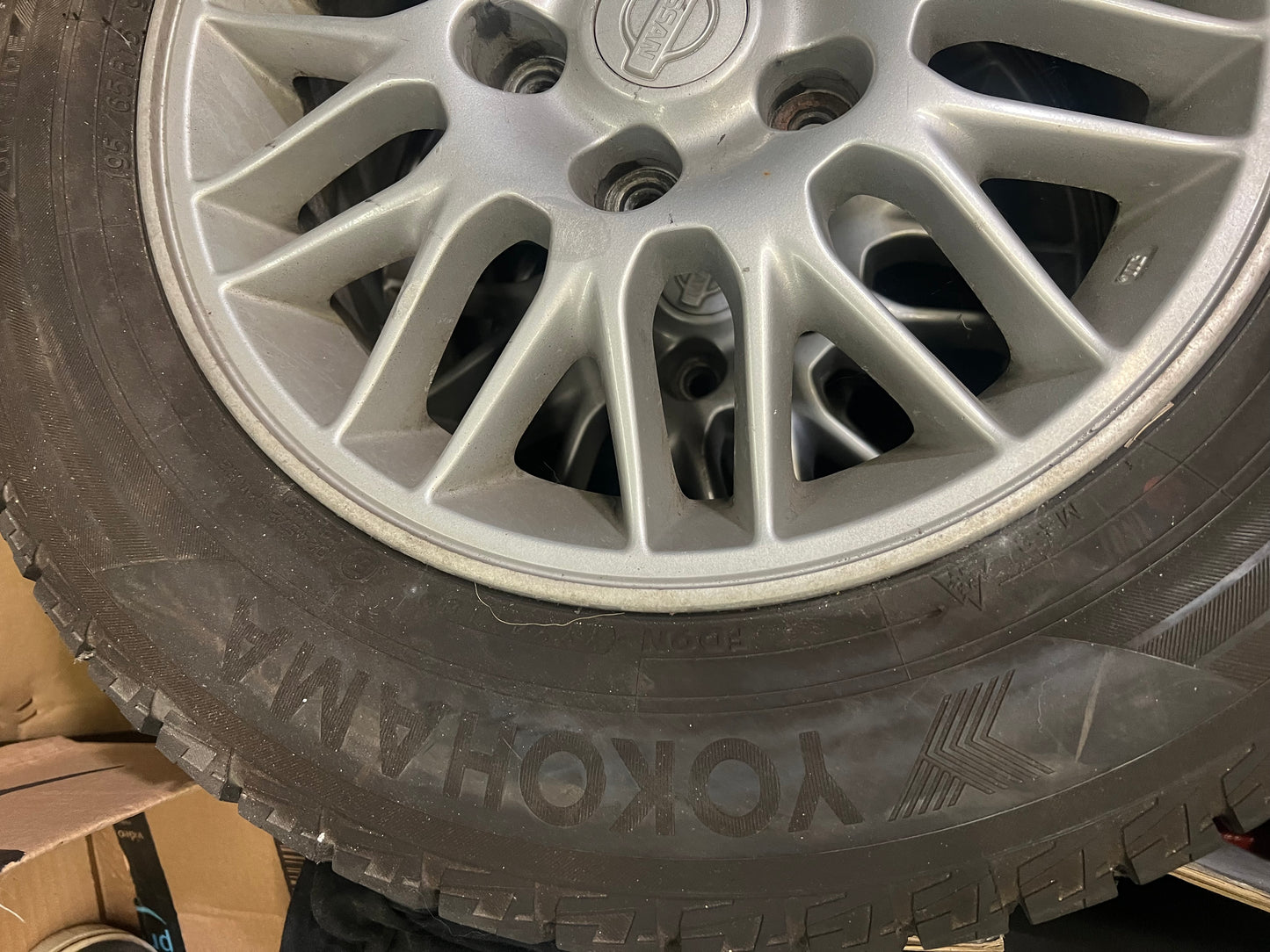 OEM Nissan Gloria Cedric Y33 Factory 15” Alloy Wheels 5x114.3 w/ Yokohama Ice Guard Tires - Set of 4