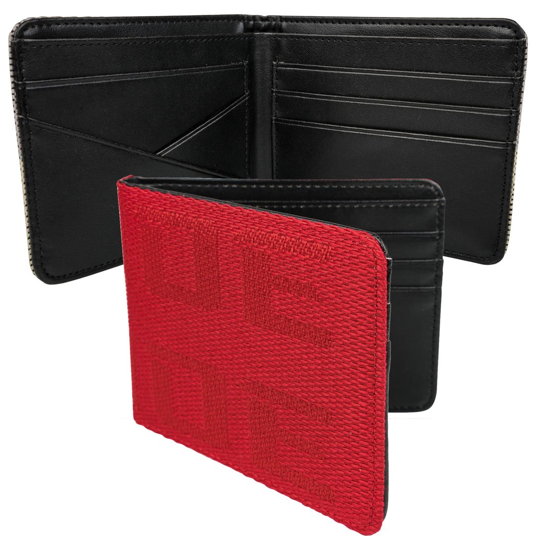 JDM BRIDE Gradation Racing Wallet - Custom Stitched Leather Bi-Fold | Gradation, Black, Red, Blue