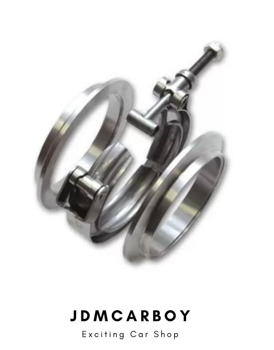 Vibrant T304 SS V-Band Flange Assembly for 2.5in O.D. Tubing incl 2 V-Band flanges & 1 V-Band Clamp - 1490