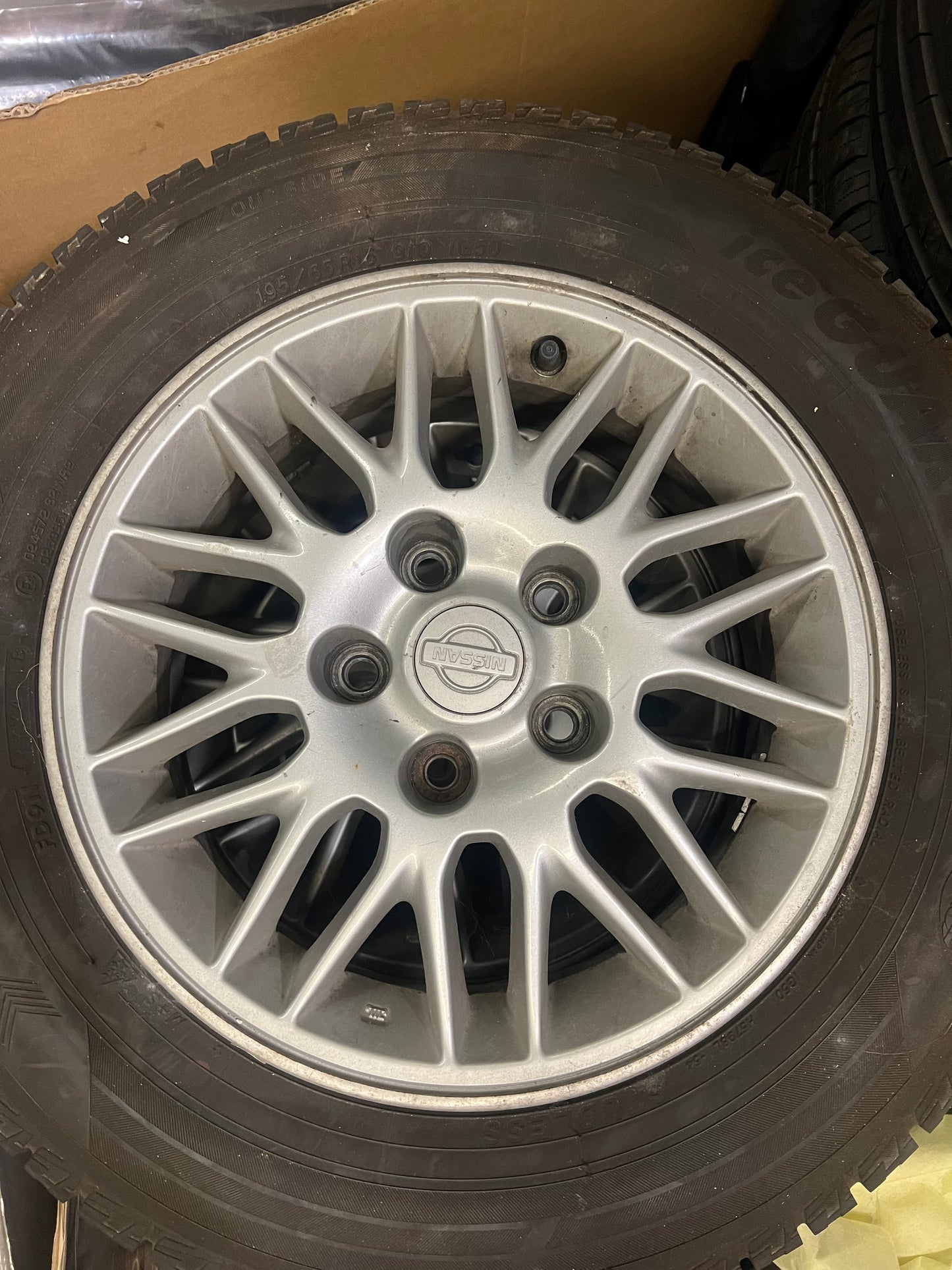 OEM Nissan Gloria Cedric Y33 Factory 15” Alloy Wheels 5x114.3 w/ Yokohama Ice Guard Tires - Set of 4
