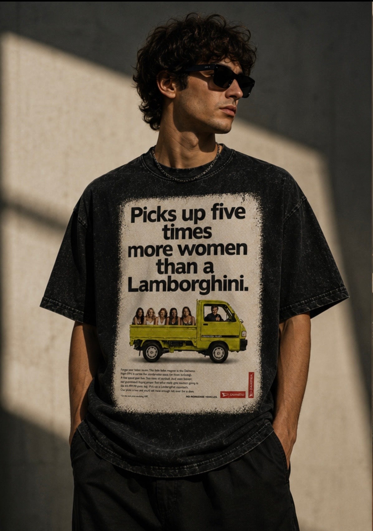 Daihatsu Hijet “Picks Up Five Times More Women” Heavyweight Acid Wash T-Shirt | JDM CARBOY
