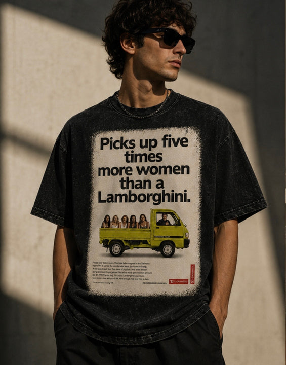 Daihatsu Hijet “Picks Up Five Times More Women” Heavyweight Acid Wash T-Shirt | JDM CARBOY