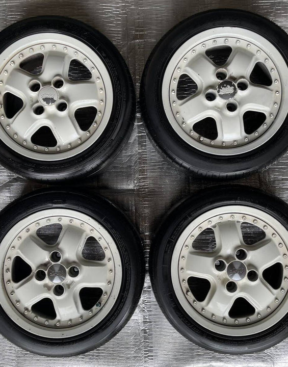 Mugen MR5 Wheels 14x6 +38 4x100 JDM Civic CRX Acty with original center caps!