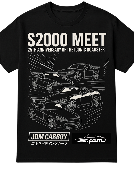 JDM Carboy x S-Fam Honda S2000 25th Anniversary Shirt – Limited Pre-Sale