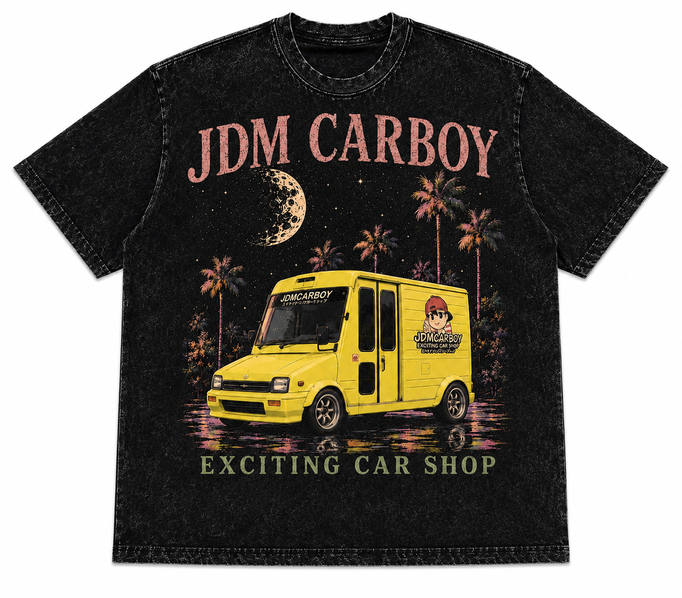 JDM CARBOY ✨Moonlight Mira Heavyweight T-Shirt – Acid Wash Black