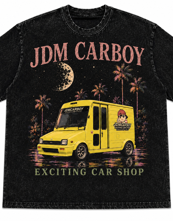 JDM CARBOY ✨Moonlight Mira Heavyweight T-Shirt – Acid Wash Black