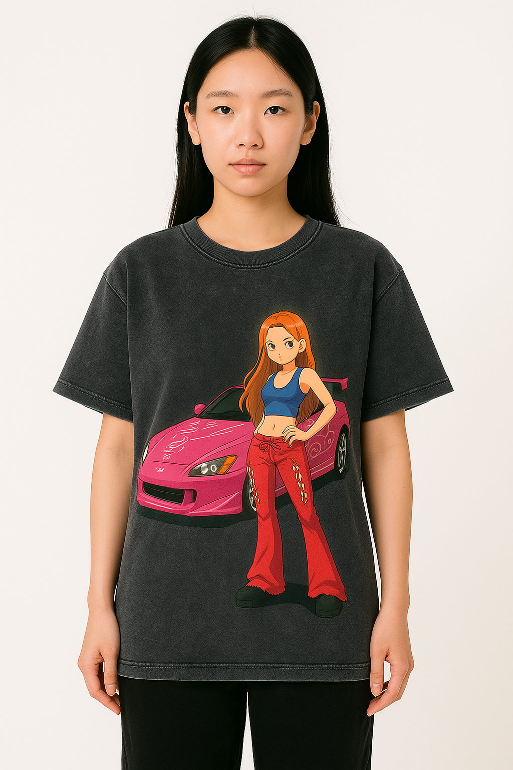 Oversized Suki Anime T-Shirt | Pink VeilSide Honda S2000 JDM F&F Inspired Tee