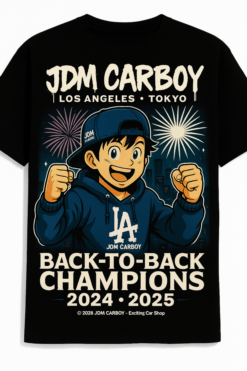 JDM Carboy “Los Angeles • Tokyo” Tee – Dodgers Back-To-Back Champions Tribute Shirt 2024-2025