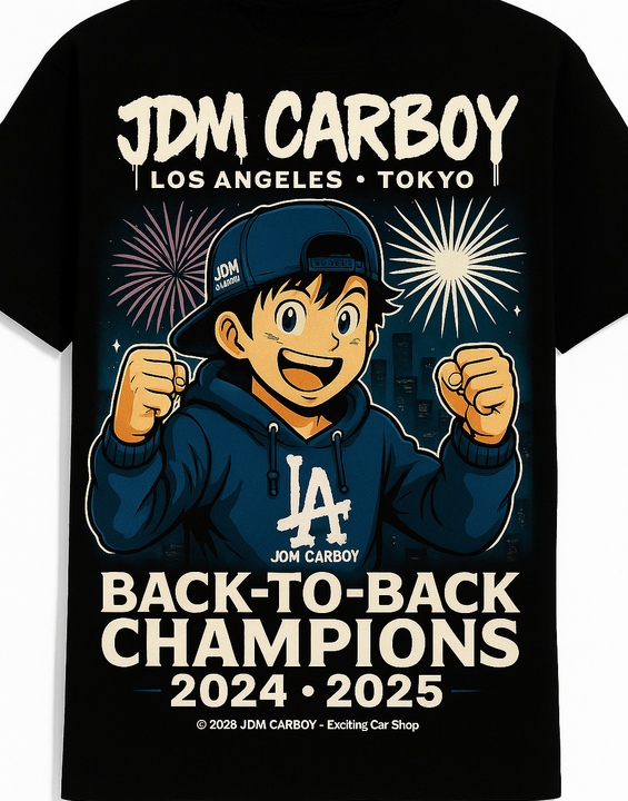 JDM Carboy “Los Angeles • Tokyo” Tee – Dodgers Back-To-Back Champions Tribute Shirt 2024-2025