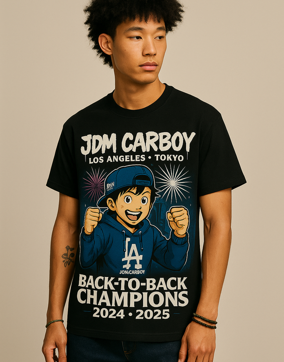 JDM Carboy “Los Angeles • Tokyo” Tee – Dodgers Back-To-Back Champions Tribute Shirt 2024-2025