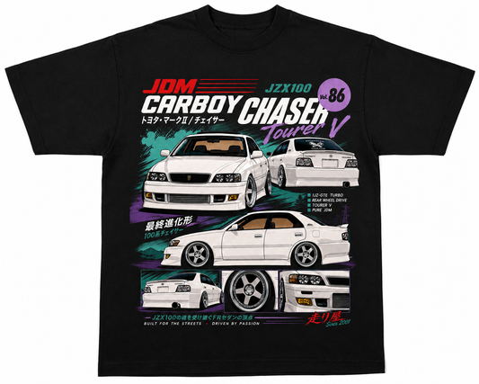 JDM CARBOY JZX100 Chaser Tourer V Graphic T-Shirt – Premium Heavyweight Tee