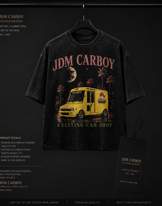 JDM CARBOY ✨Moonlight Mira Heavyweight T-Shirt – Acid Wash Black