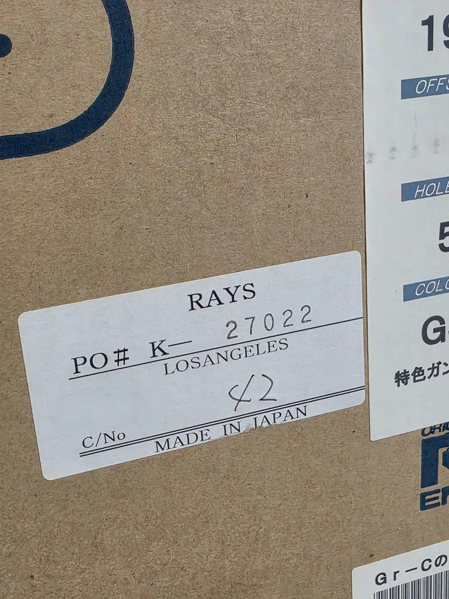 RAYS Volk Racing wheel shipping box label