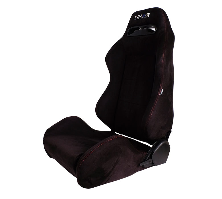 NRG Reclinable Racing Seats — Type-R Style, Pair (Cloth Black or Red)