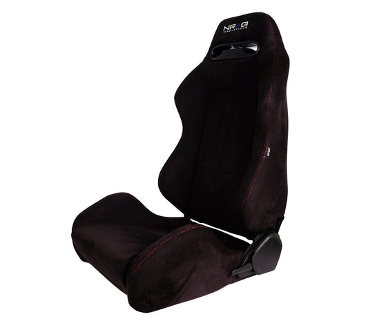 NRG Reclinable Racing Seats — Type-R Style, Pair (Cloth Black or Red)
