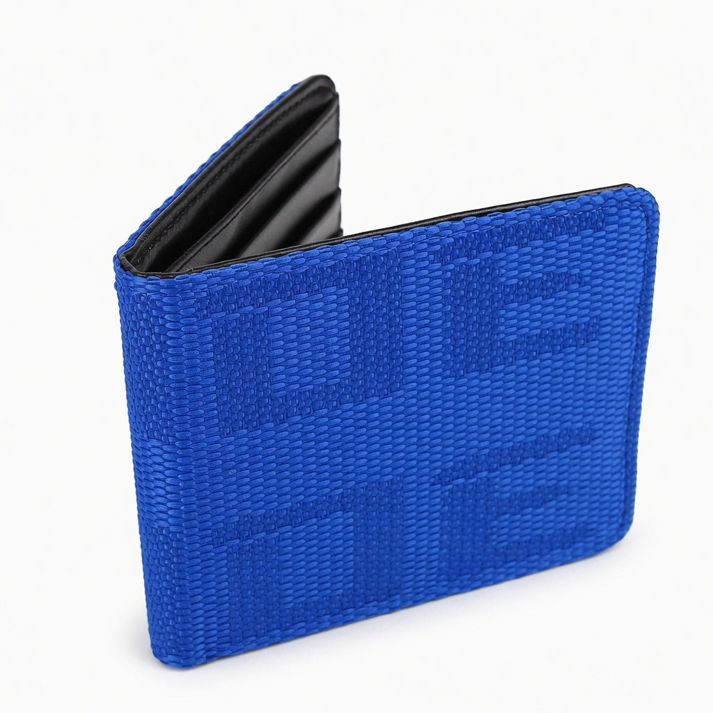 JDM BRIDE Gradation Racing Wallet - Custom Stitched Leather Bi-Fold | Gradation, Black, Red, Blue