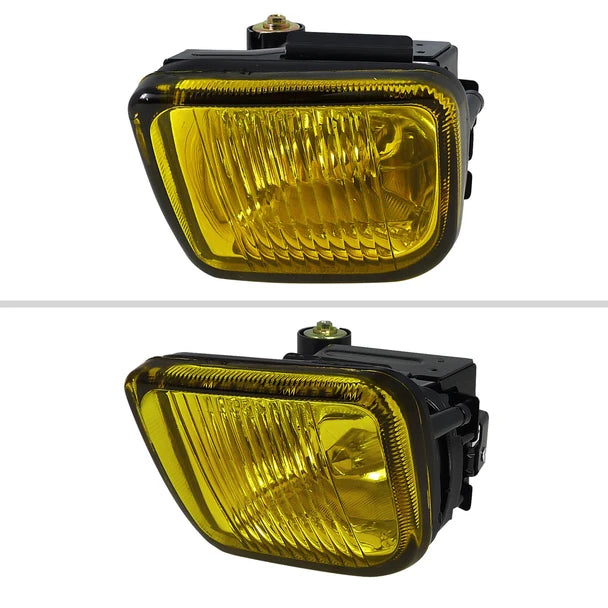 JDM CARBOY H3 fog light chrome housing yellow lens, left and right pair
