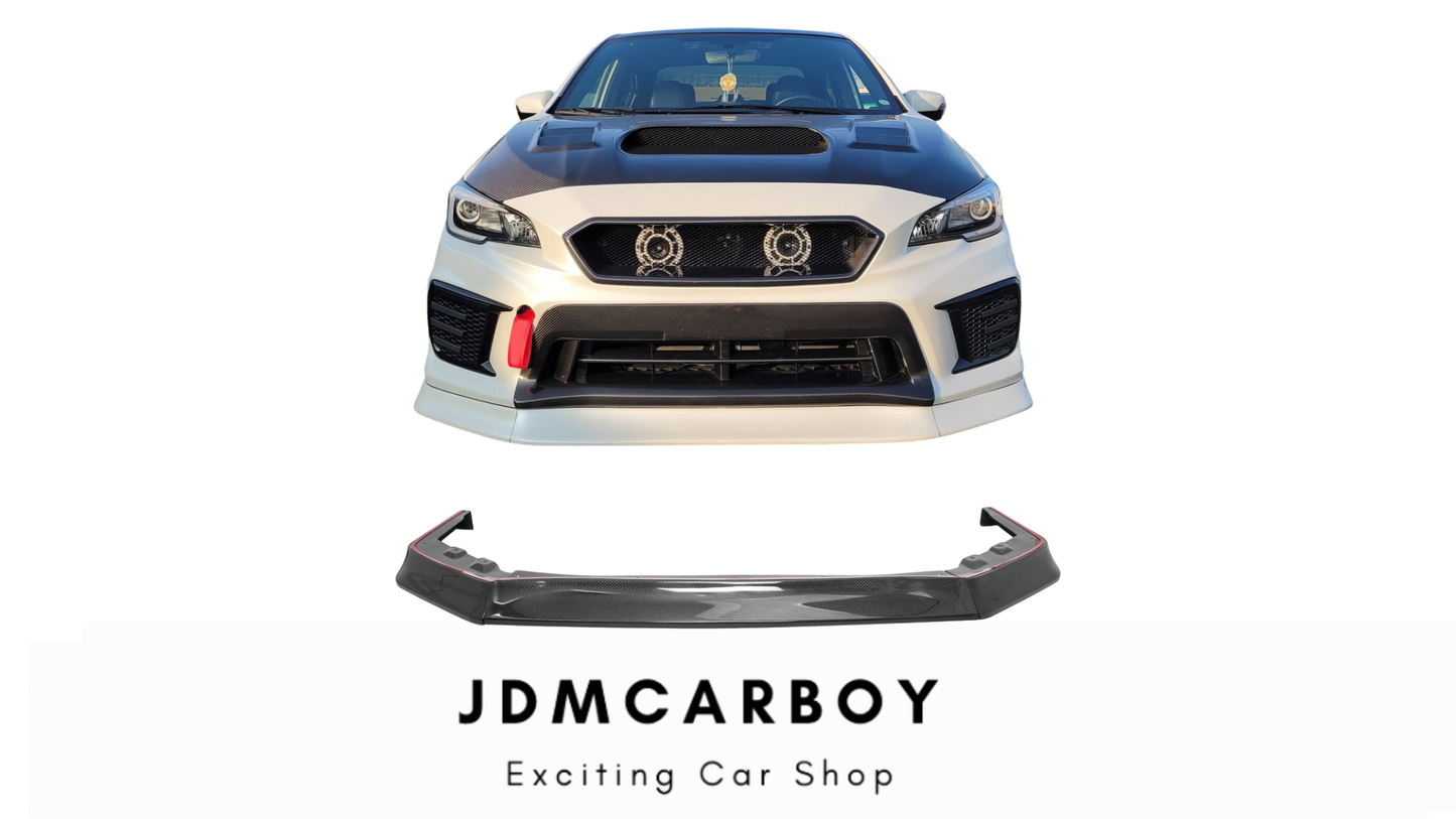 OI Style Carbon Fiber Front Bumper Lip Spoiler 3-Piece - 2015-2021 Subaru WRX / WRX STI | JDMCarboy