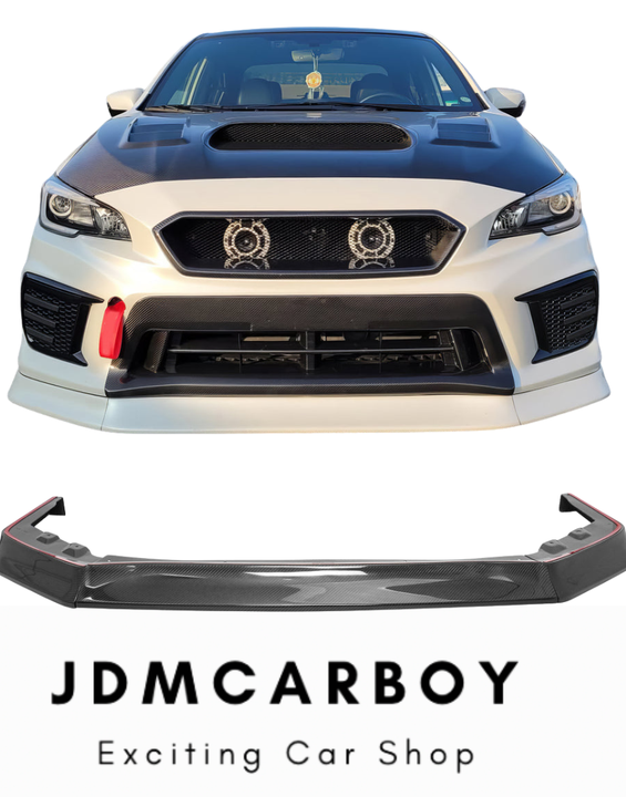 OI Style Carbon Fiber Front Bumper Lip Spoiler 3-Piece - 2015-2021 Subaru WRX / WRX STI | JDMCarboy