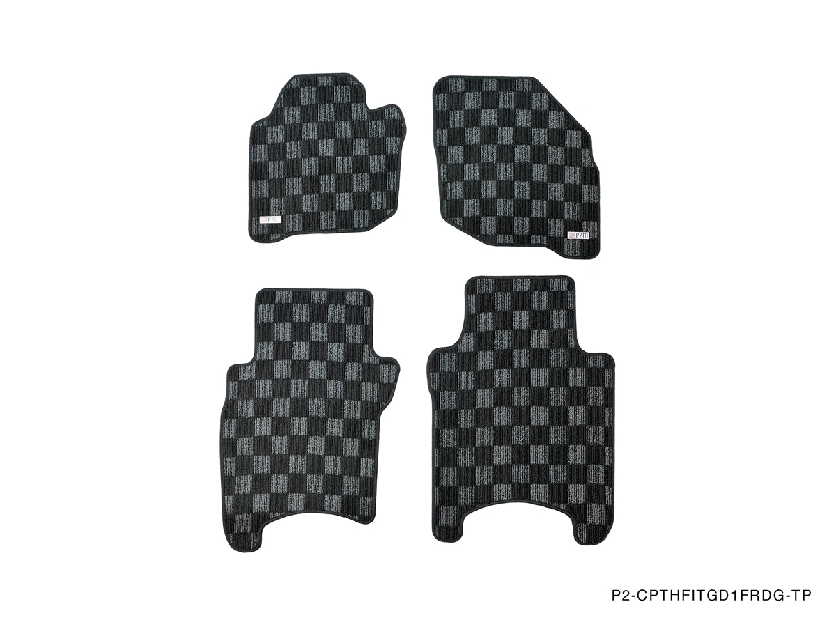 Phase 2 Checkered Custom Fit Floor Mats - Honda Fit GD1/GD3 2001-2008 | JDMCarboy