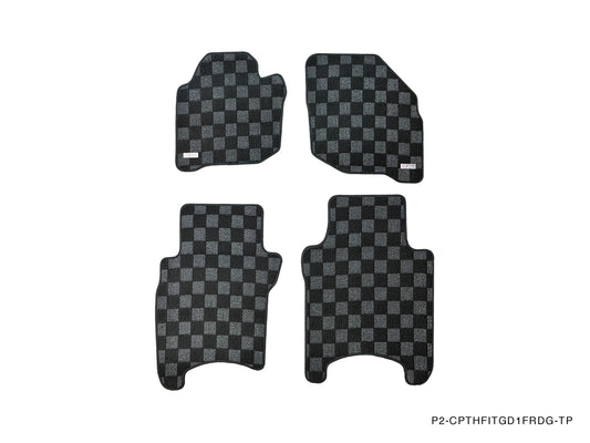 Phase 2 Checkered Custom Fit Floor Mats - Honda Fit GD1/GD3 2001-2008 | JDMCarboy
