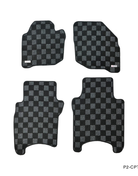 Phase 2 Checkered Custom Fit Floor Mats - Honda Fit GD1/GD3 2001-2008 | JDMCarboy