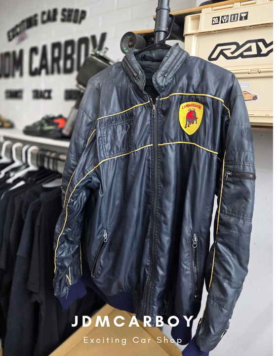 Vintage Lamborghini Racing Windbreaker Jacket Zipper “Style Auto Competition” 1980s size Mens Large
