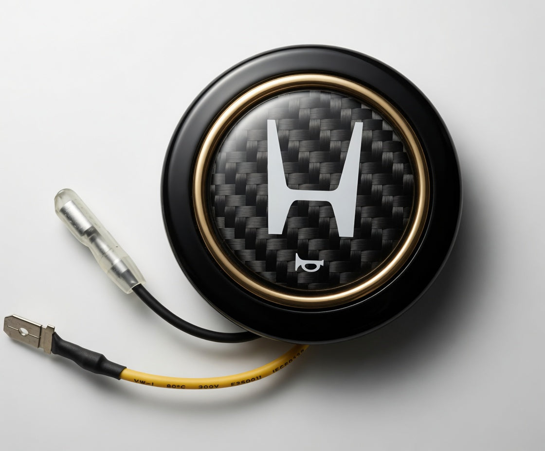 Steering Wheel Horn Button Letter H Logo Carbon Fiber Fits Honda Sparco Momo NRG & others