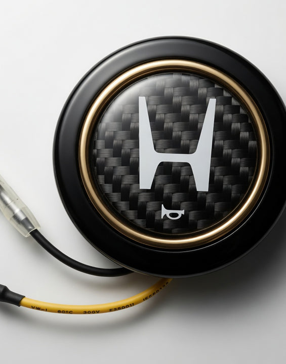 Steering Wheel Horn Button Letter H Logo Carbon Fiber Fits Honda Sparco Momo NRG & others