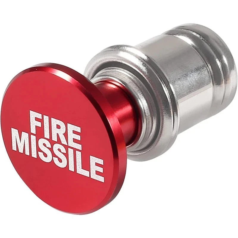 Fire Missile & Eject 12V Cigarette Lighter Push Button – Red Anodized Aluminum