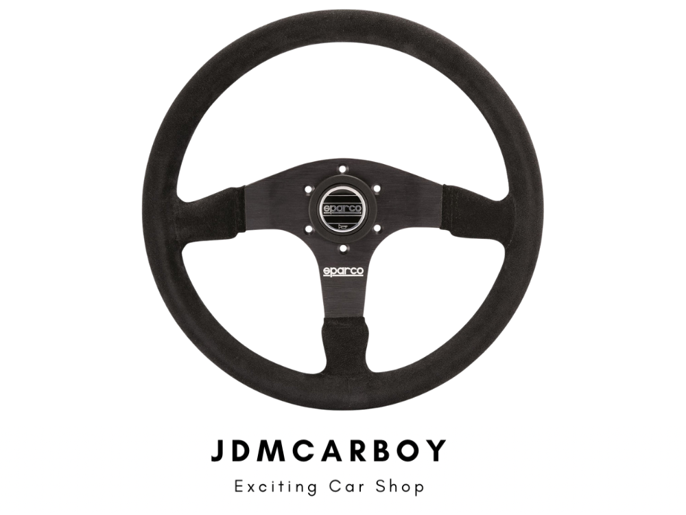 Sparco R375 Steering Wheel 350mm Suede w/ 36mm Dish - Universal | JDMCarboy