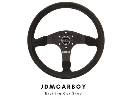 Sparco R375 Steering Wheel 350mm Suede w/ 36mm Dish - Universal | JDMCarboy