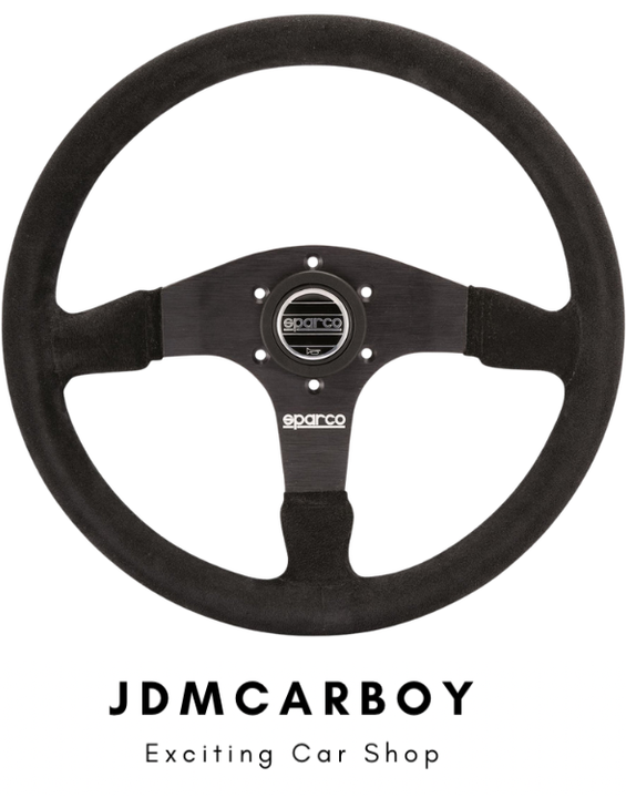Sparco R375 Steering Wheel 350mm Suede w/ 36mm Dish - Universal | JDMCarboy