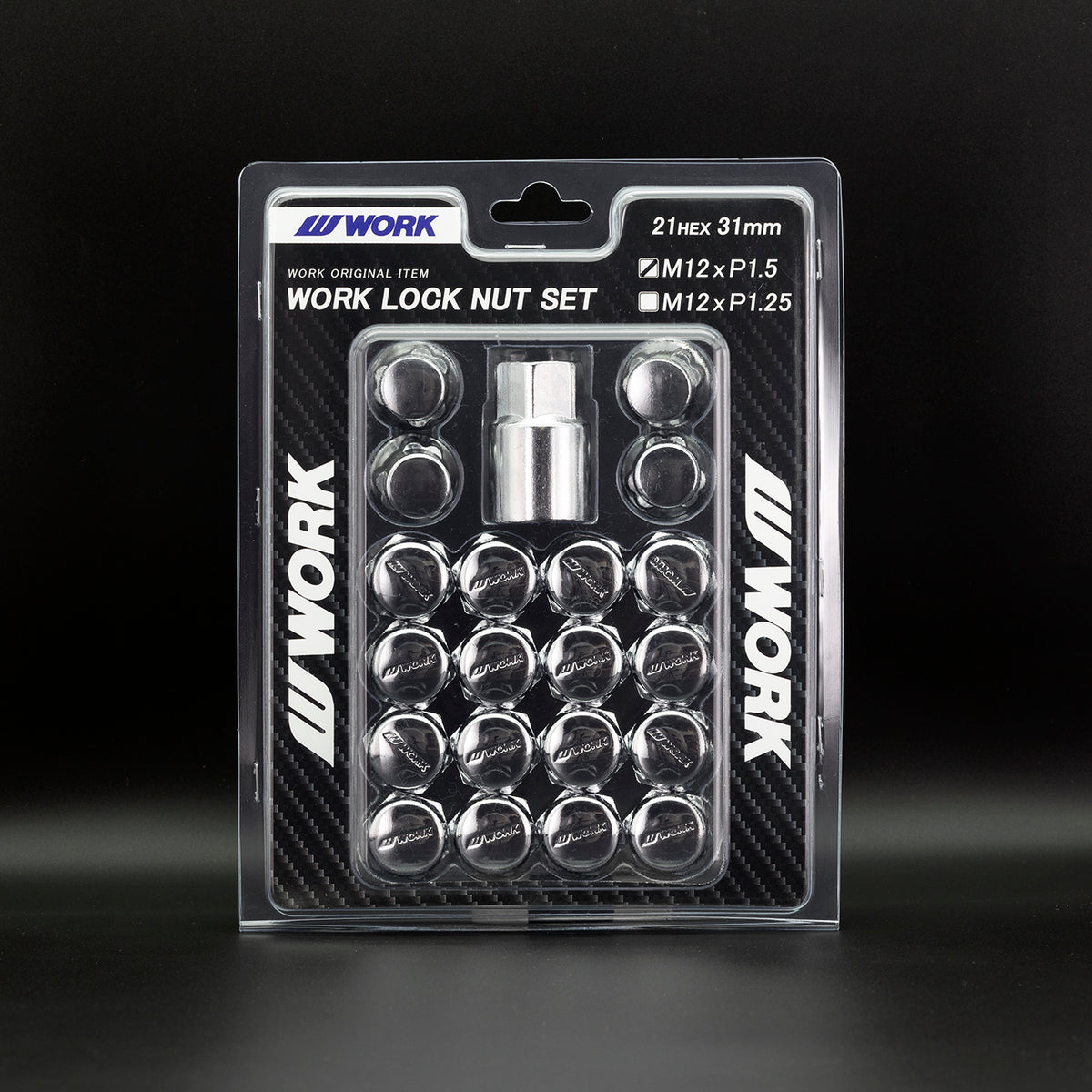 WORK Wheels WLN Closed End Lug Nuts M12 Chrome WLNM12x1.25C Set of 20