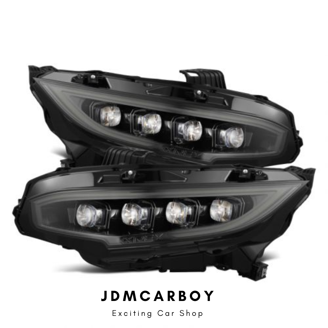 2016-2021 Honda Civic AlphaRex Nova-Series Projector LED Headlights Alpha-Black