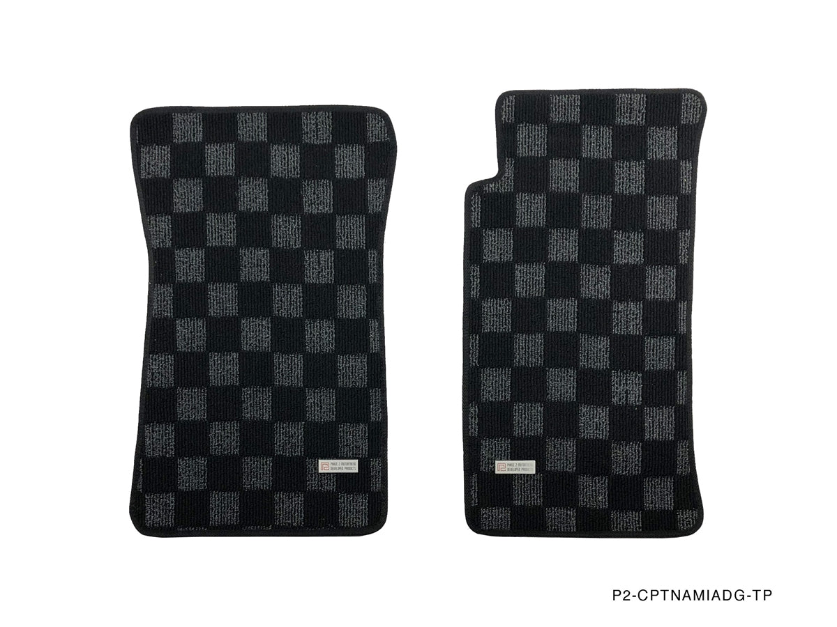 Phase 2 Checkered Custom Fit Floor Mats - Mazda Miata NA (1990-97) / NB (1998-05) | JDMCarboy