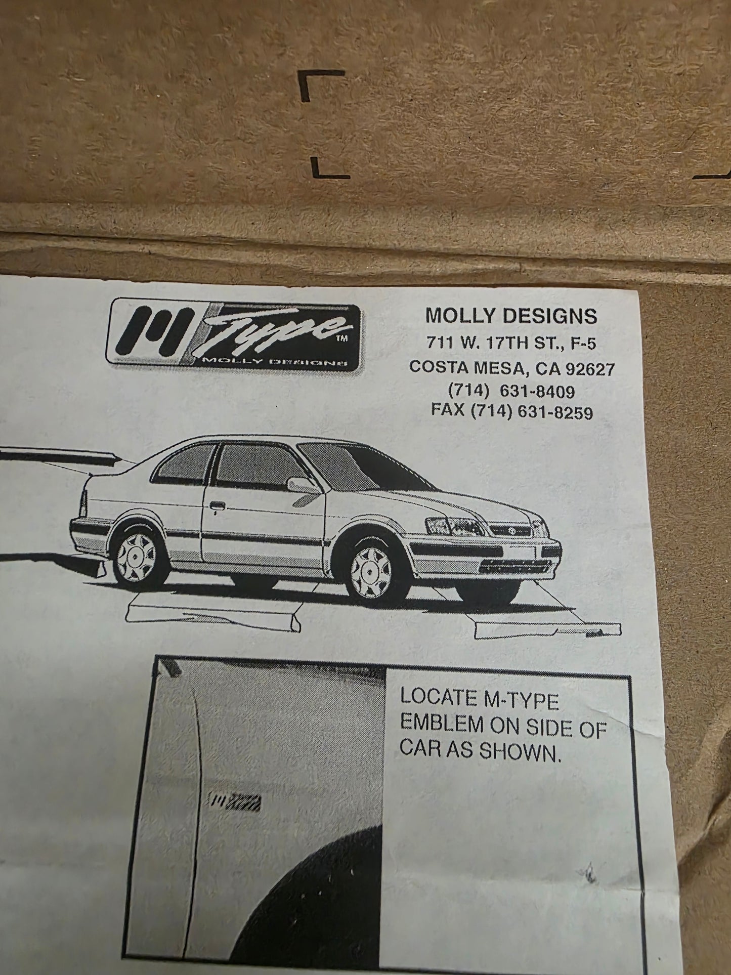 M-Type Molly Designs Polyurethane Ground Effects Kit 1995-1998 Tercel 2DR