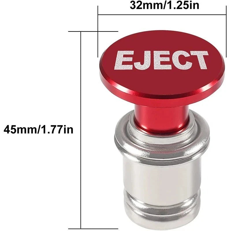 Fire Missile & Eject 12V Cigarette Lighter Push Button – Red Anodized Aluminum