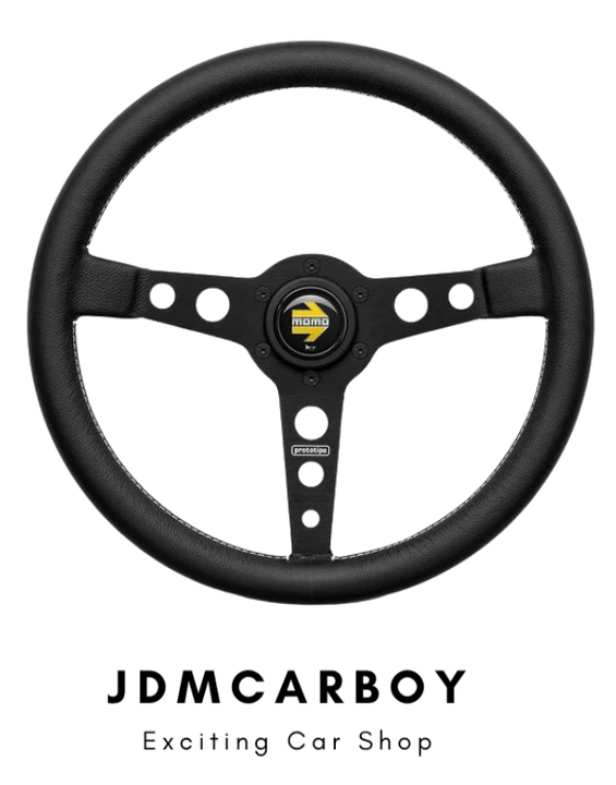 MOMO Prototipo Steering Wheel 350mm Black/Black - Universal | JDMCarboy