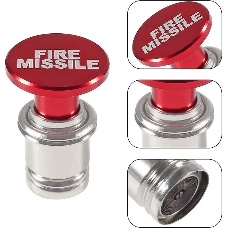 Fire Missile & Eject 12V Cigarette Lighter Push Button – Red Anodized Aluminum