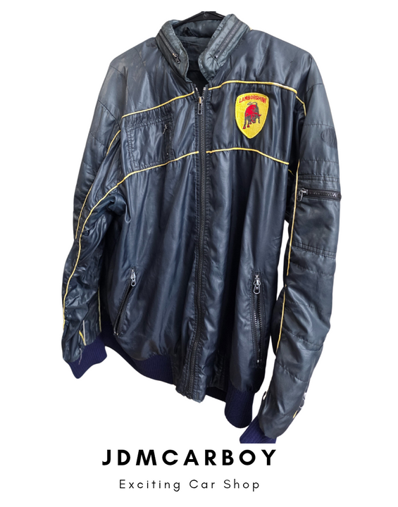 Vintage Lamborghini Racing Windbreaker Jacket Zipper “Style Auto Competition” 1980s size Mens Large