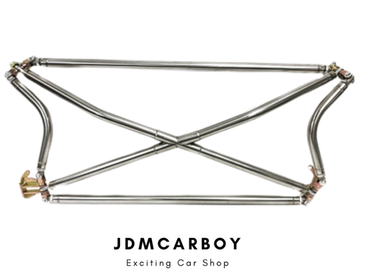 JDMCARBOY X-Bar Crossbar Chassis Brace 92-00 Honda Civic EG6 EK9 Integra DC2 | JDM Rear Tower Brace for Ultimate Handling