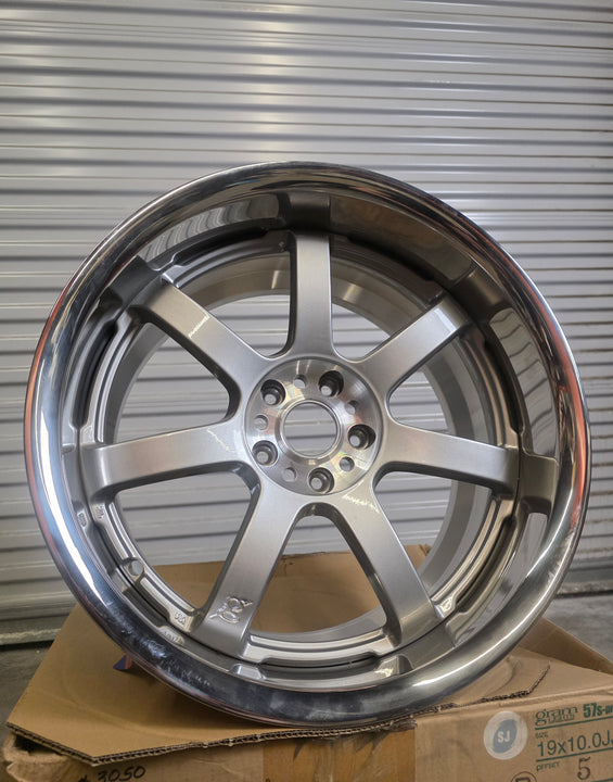 Gram Lights 57S Pro 19x10 +5 5x114.3 Gloss Silver | RARE BNIB 2006 RAYS JDM Wheel