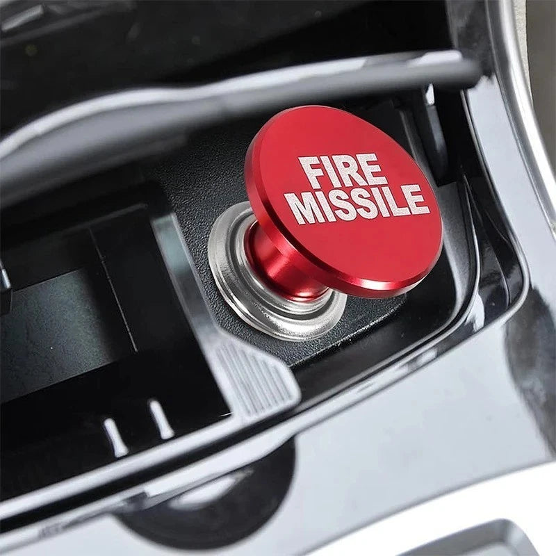 Fire Missile & Eject 12V Cigarette Lighter Push Button – Red Anodized Aluminum