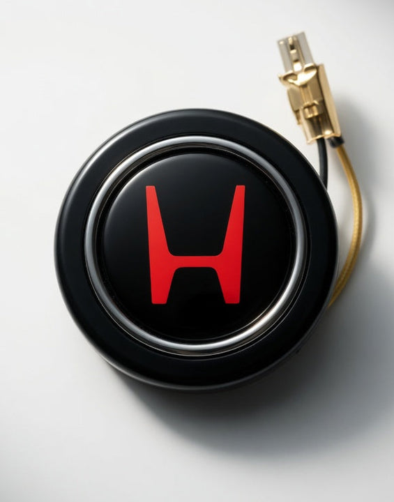 Steering Wheel Horn Button Red Letter H Logo Fits Honda Sparco Momo NRG & others